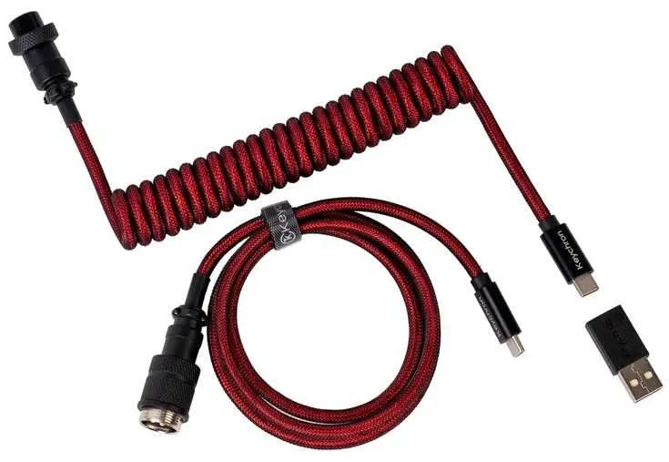 }Cabel Type-A/Type-C Keychron Premium Cable-Straight/Angled Red }Cabel Type-A/Type-C Keychron Premium Cable-Straight/Angled Red