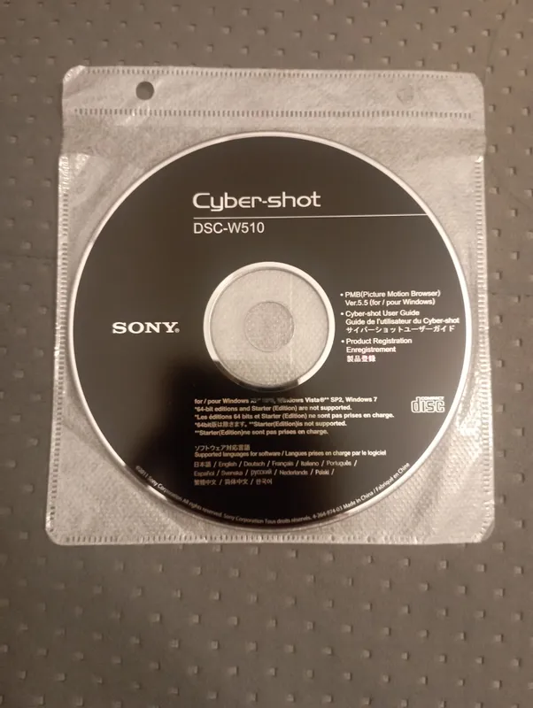 Sony Cuber-shot DSC-W510 CD