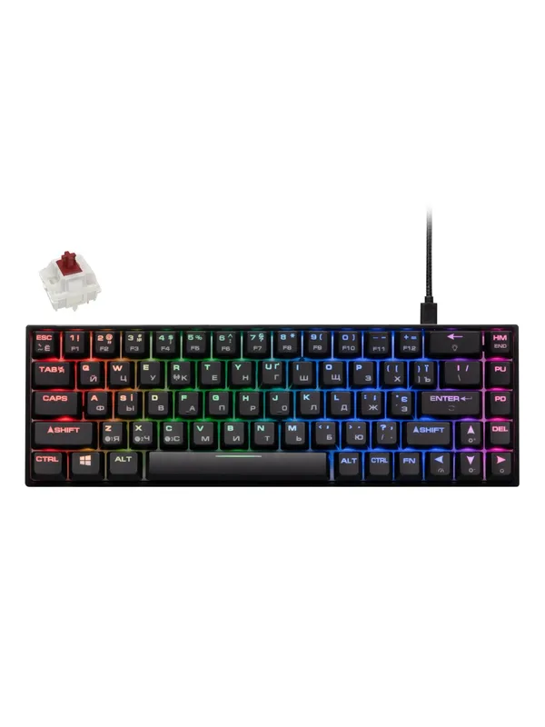 Механическая клавиатура 2E Gaming KG380 (68 кнопок, RGB, проводная/беспроводная, Brown Switch) — фото 4