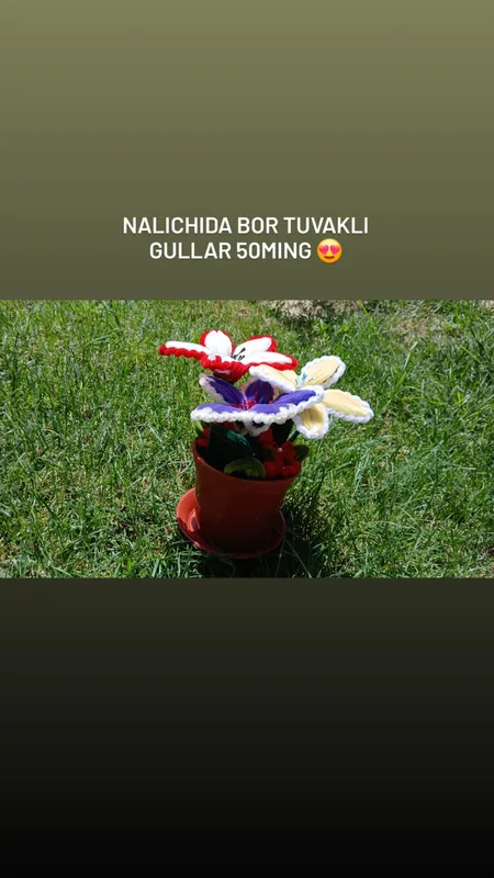 Qõlda yasalgan gullar nalichida bor narx rasmda — фото 4 Qõlda yasalgan gullar nalichida bor narx rasmda — фото 4