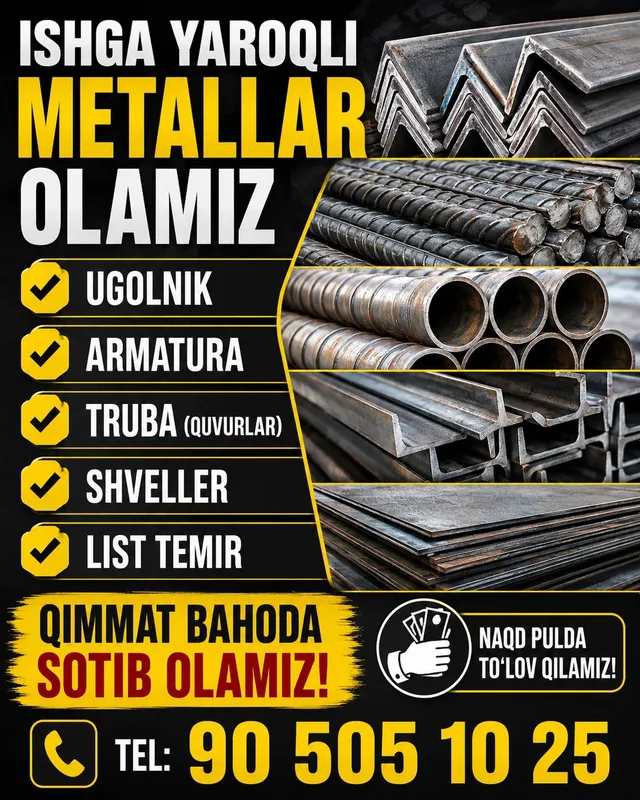 Ishga yaroqli metallar olamiz. Qora metal ham