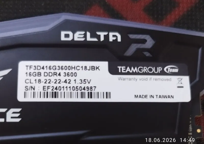 DDR4 TeamGroup T-Force 16gb RGB 3
