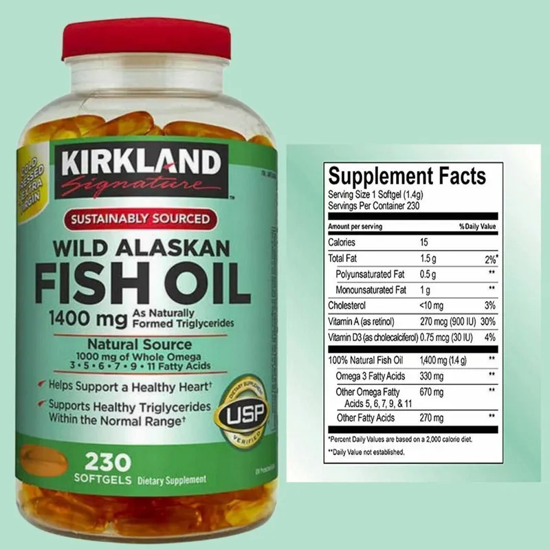 Wild Alaskan Fish oil Рыбий жир Kirkland Signature из рыбы обитающей — фото 1 Wild Alaskan Fish oil Рыбий жир Kirkland Signature из рыбы обитающей — фото 1