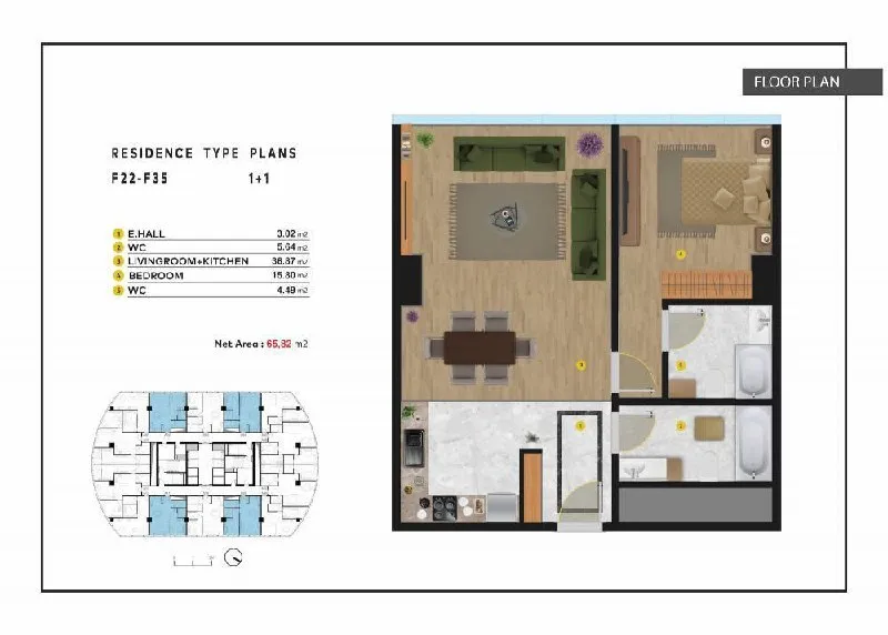Piramit Tower turar joy majmuasida 2 xonali kvartira 2 Piramit Tower turar joy majmuasida 2 xonali kvartira 2