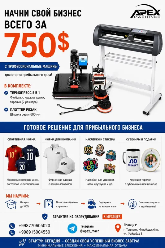 Бизнес за 750, Термопресс и плоттер