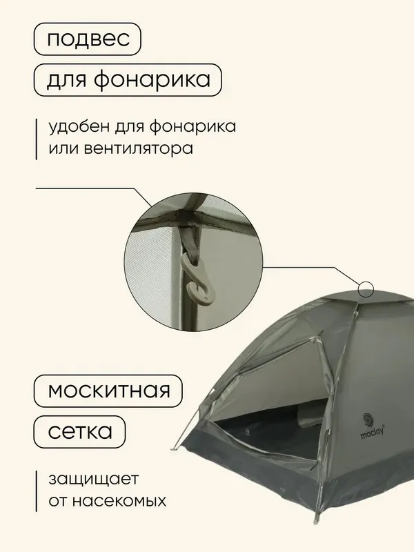 Палатка туристическая 2 местная походная 4