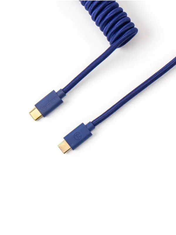 Кабель для клавиатуры Keychron Type-A/Type-C Keychron Coiled Cable Blue Aviator — фото 1