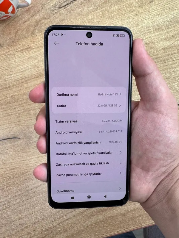 Redmi Note 11 S 8/128 GB holati ideal srochna — фото 1 Redmi Note 11 S 8/128 GB holati ideal srochna — фото 1