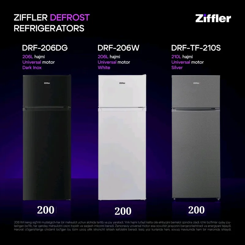 Холодильники Ziffler Акция 206л. За 200 у.е.