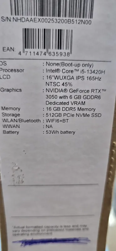 Acer Nitro Lite Gaming Дисплей: 16.0" WUXGA — фото 2