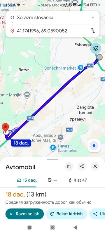 Yangiyoʻl tumanida erkin postga 12 km masofada yer sotiladi 2