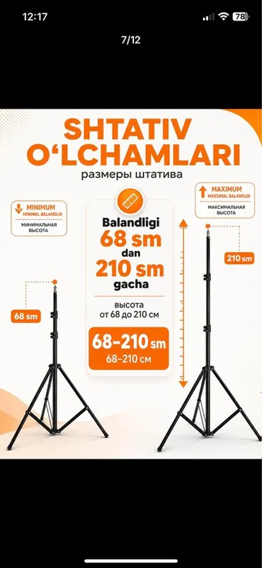 Shtativ telefon va kamera uchun universal video olish uchun narsalar 1