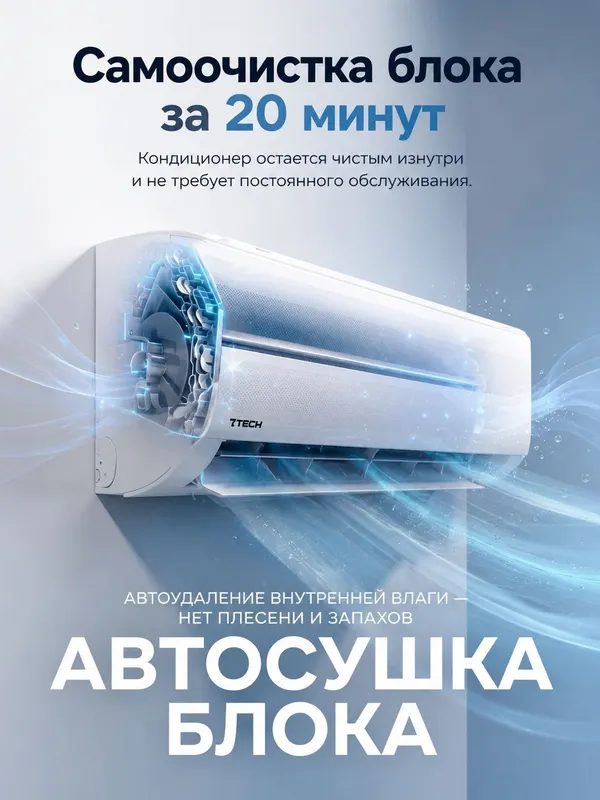 Кондиционер 7TECH GOLD Full DC Inverter 12 BTU Модель: 7AC4G12WS2 — фото 3
