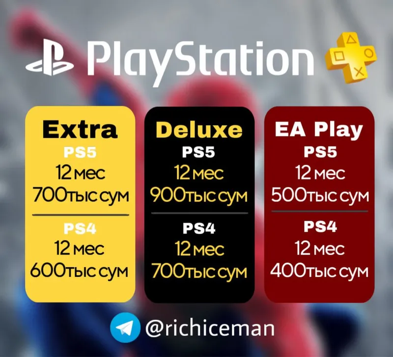 Подписка PS Plus Deluxe, Extra, EA Play на 12 месяцев