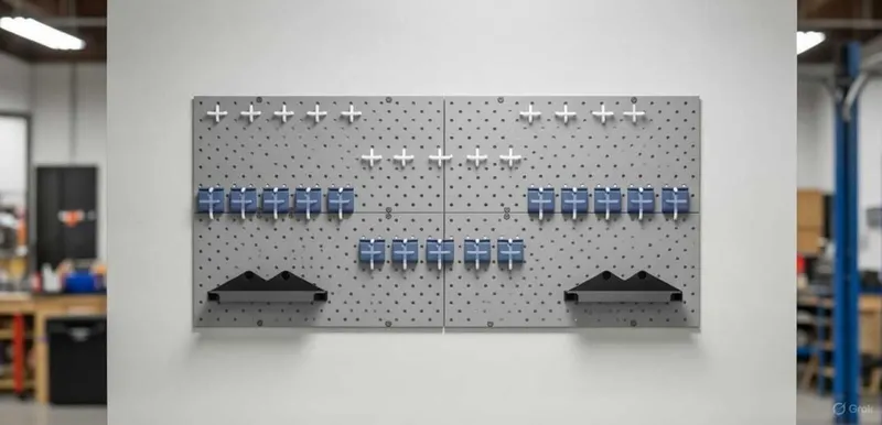 Teshilgan panel, перфопанель, do'konda ilgaklar uchun panel 4 Teshilgan panel, перфопанель, do'konda ilgaklar uchun panel 4
