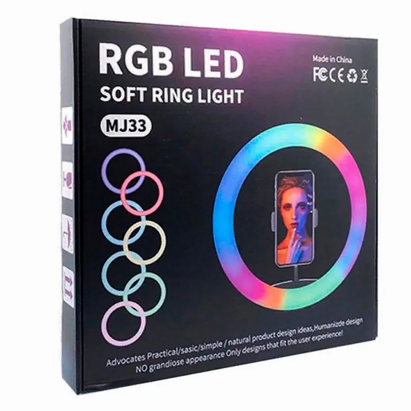 БЕПУЛ Доставка, RGB led селфи лэд кольцевая лампа MJ33/36/45
