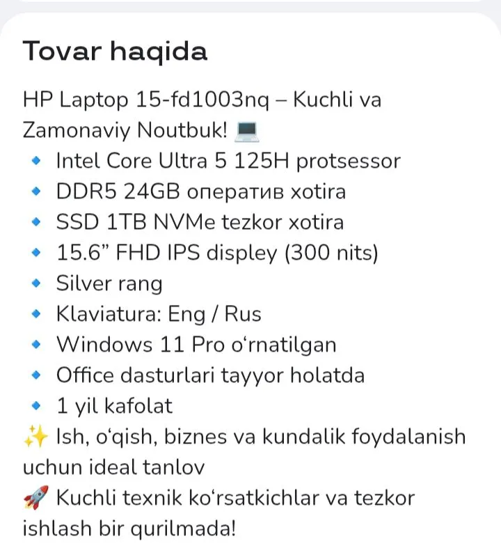 HP Noutbuksotuladi 500$ — фото 3