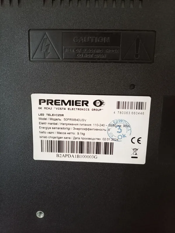 smart TV premier televizor ekran ketgan