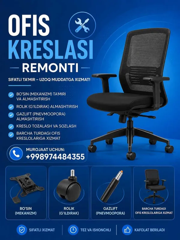 Ремонт офисных кресел Ofis kreslalari remonti