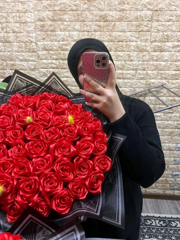 розы из атласных ленты на заказ 1 роза 10000 1