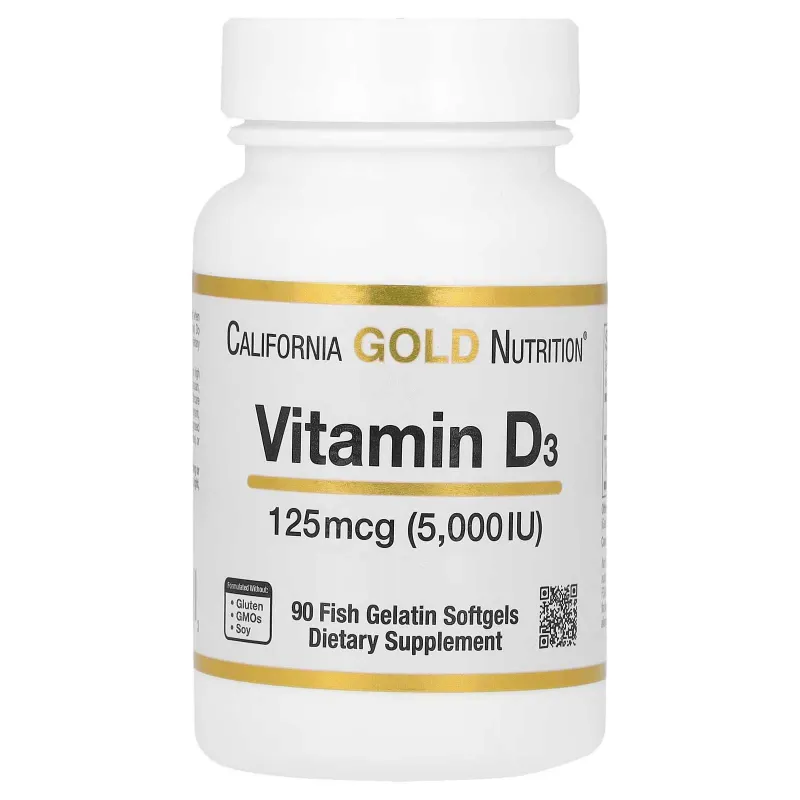 D3 vitamini 125 mkg, 5000 XB, 90 kapsula, California Gold, baliq jelatini D3 vitamini 125 mkg, 5000 XB, 90 kapsula, California Gold, baliq jelatini