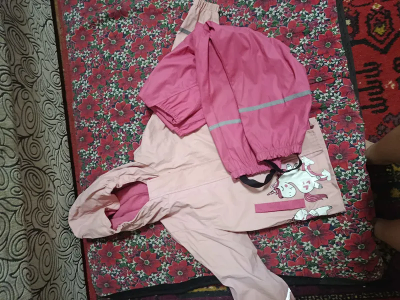 Qiz bola uchun kombinezon, flisli kurtka, suv o‘tkazmaydi