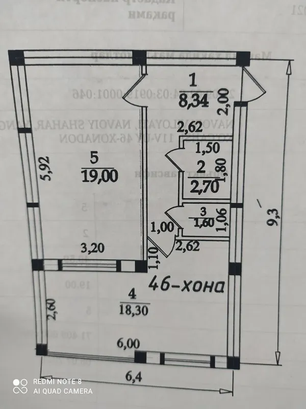 1 xona ballonlik 50 kvadratli 2-etaj yangi dom