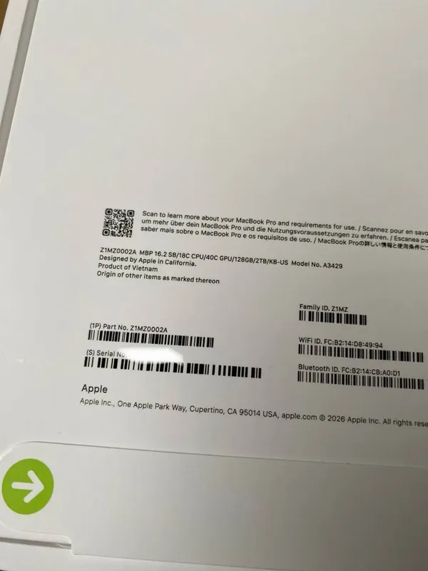 Macbook Pro 16 M5 max 128/2tb Macbook Pro 16 M5 max 128/2tb