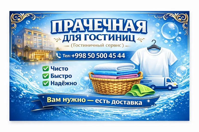 Прачечная ""услуги для гостиницы и рестараном"удобна быстро чистао