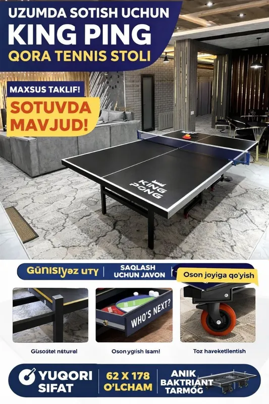 Stol tennis arzon narxlarda sehdan 2 Stol tennis arzon narxlarda sehdan 2