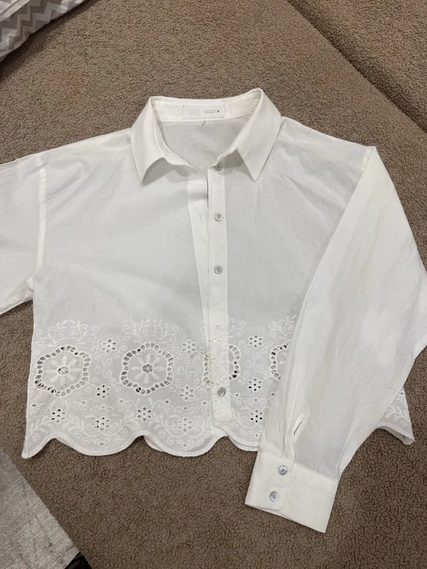 Рубашка zara укороченная — фото 1