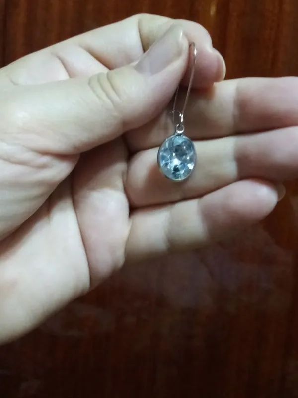 Серьги с горным хрусталем в серебре 5