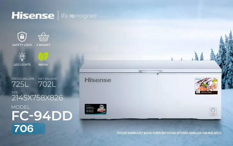 Морозилка Hisense 705L гарантия есть