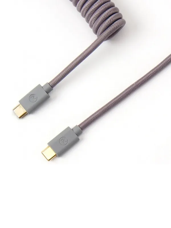 Кабель для клавиатуры Keychron Type-A/Type-C Keychron Coiled Cable Grey Aviator — фото 1