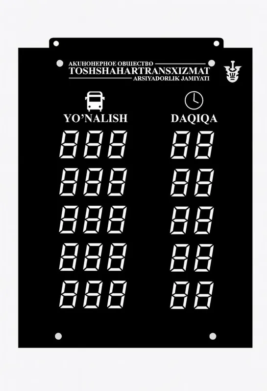 Avtobus bekatlar uchun elektron Tablo