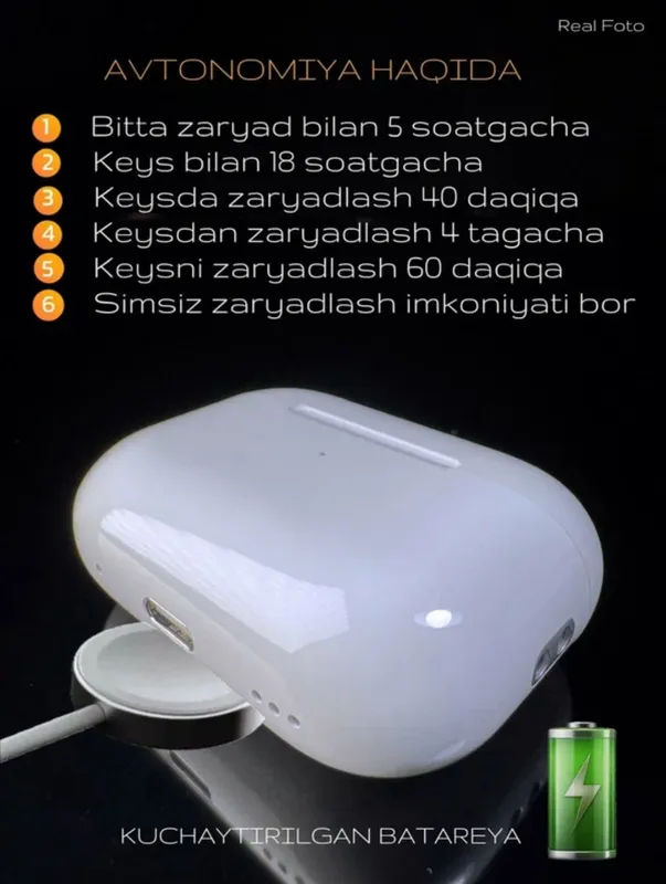 Simsiz quloqchinlar A pods pro 2 Naushnik A pods Pro 2 iPhone va Andro — фото 3