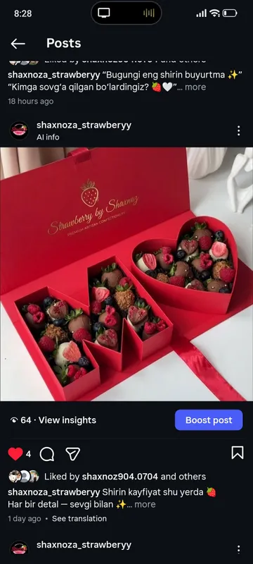 shokoladli qulupnaylar hamyonbop narxda