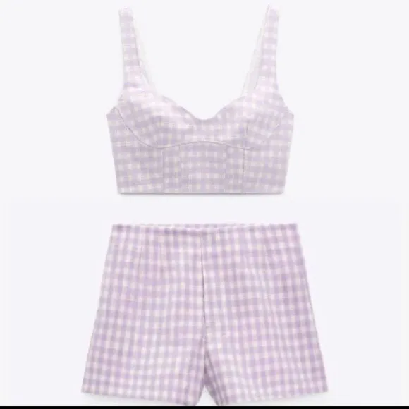 Двойка zara топик и шорты Двойка zara топик и шорты