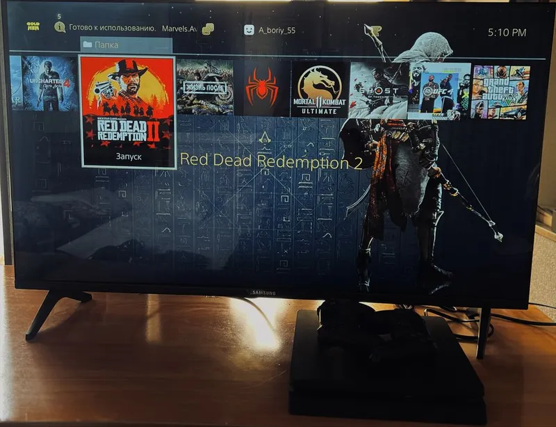 Playstation 4 slim—1TB | 12 tA Top Õyinlar bilan spiderman 2 Gta5