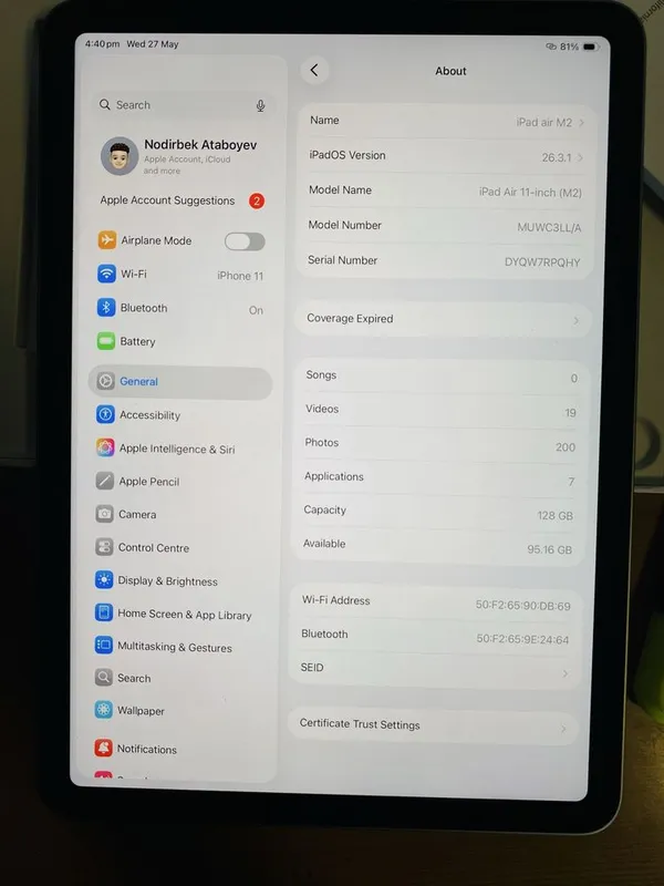 Ipad Air 11-inch M2 chip 128 GB LL/A — фото 5