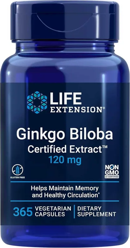 Гинкго Билоба Life Extension 120 мг для памяти и мозга, 365 капсул