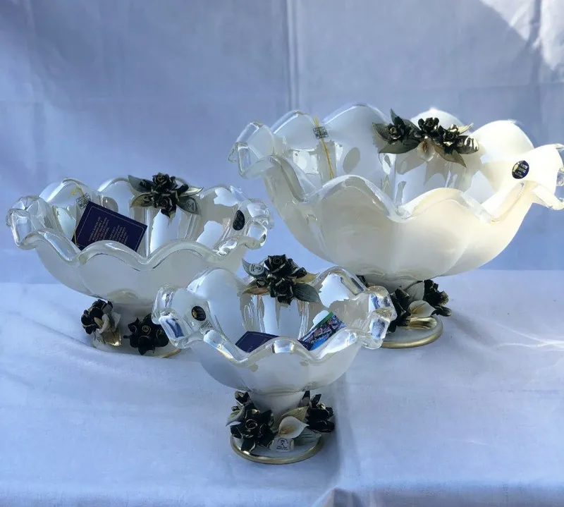 Srochna Italyan Murano white crystal🇮🇹chinnilar 2 Srochna Italyan Murano white crystal🇮🇹chinnilar 2