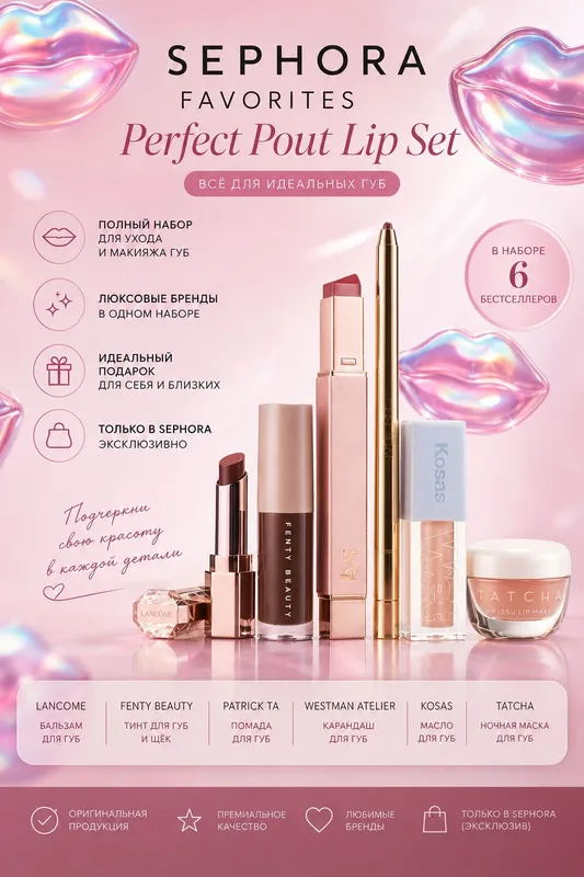 Sephora’dan lablar uchun to‘plam Sephora’dan lablar uchun to‘plam