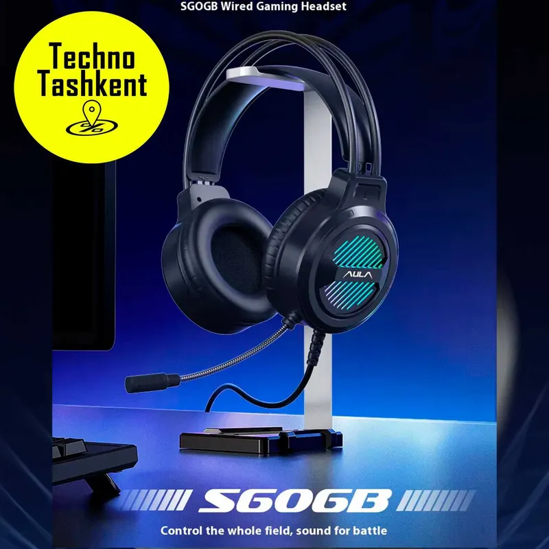 Проводные игровые наушники Aula S606B RGB, с микрофоном — фото 4
