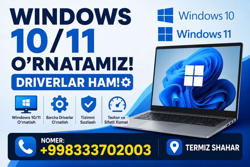 Windows 10 va 11 o’rnatamiz barcha turdagi kompyuterlarga Windows 10 va 11 o’rnatamiz barcha turdagi kompyuterlarga