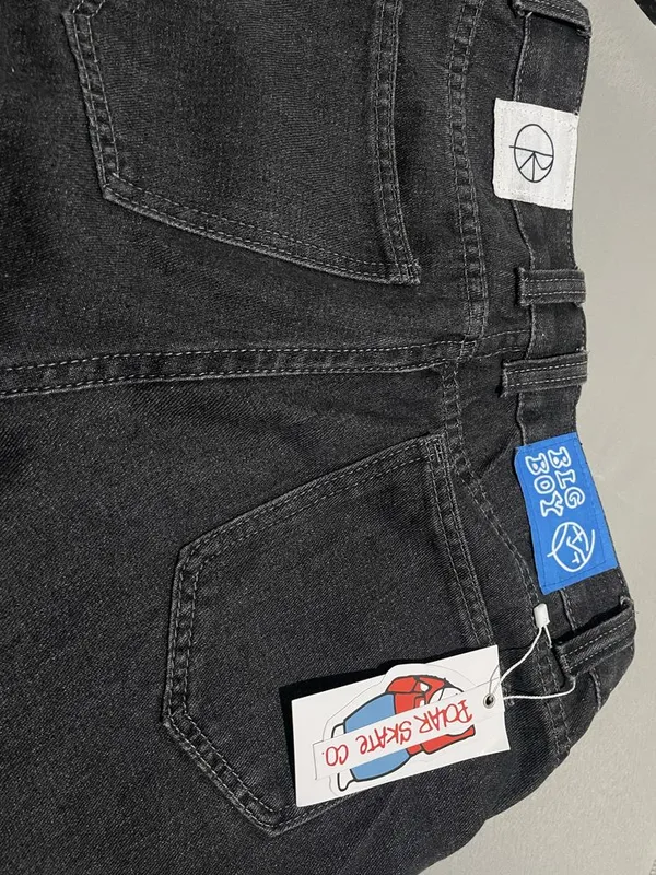 широкие джинсы Polar Skate Co. Big Boy черного цвета. — фото 1