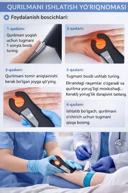 Venani aniqlovchi qurilma (Vein Finder) sotiladi