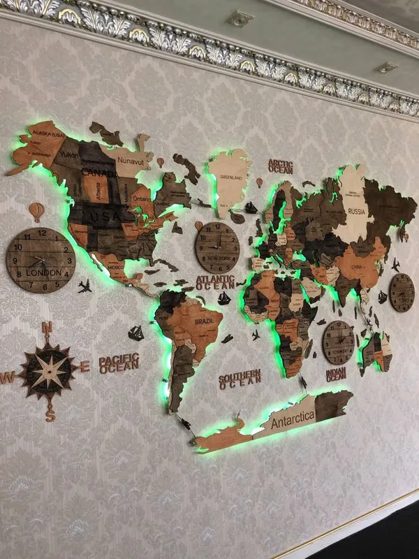Uy va ofisingizni , 3D dunyo xaritasi bilan bezang