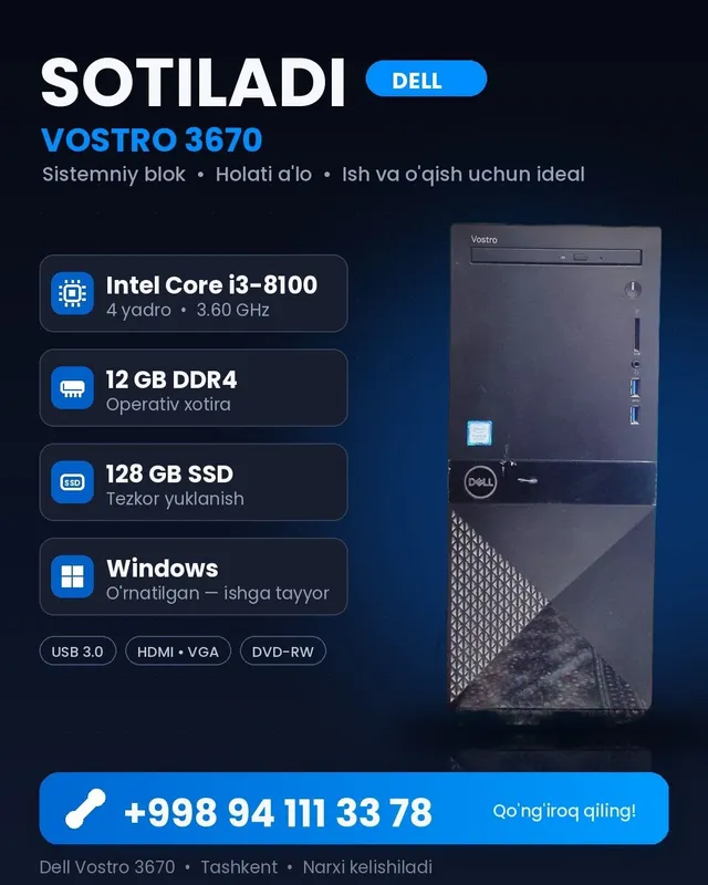 Dell vostro 3670 sistemniy blok Dell vostro 3670 sistemniy blok