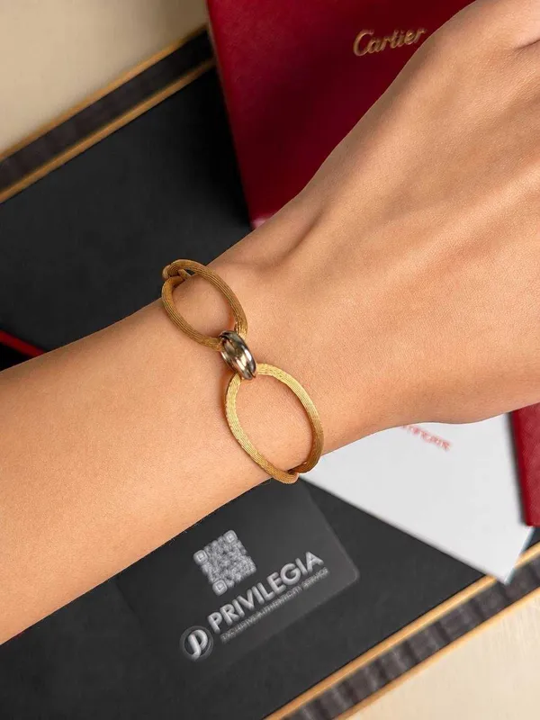 Браслет Cartier Trinity беж нитка — фото 1
